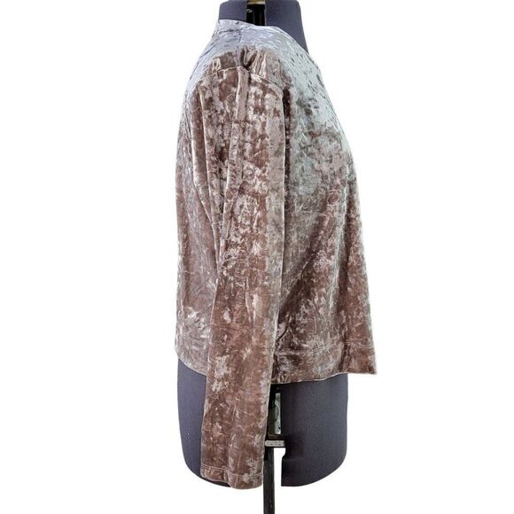Ava & Viv Gray Velvet Cropped Top Sz 2X - Picture 2 of 7